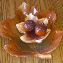 9 Piece Fall Decor Bowls, Plates, Candle 