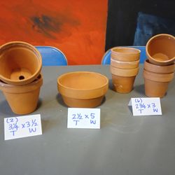 Group of Small Terra Cotta Plant Pots 