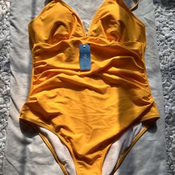 Yellow One Piece Bathing Suit