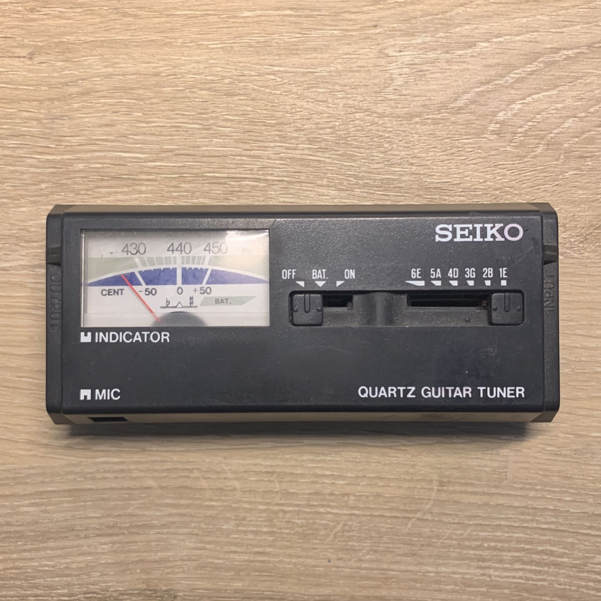Seiko ST600 Quartz Guitar Tuner meter indicator portable 9v battery operated dc