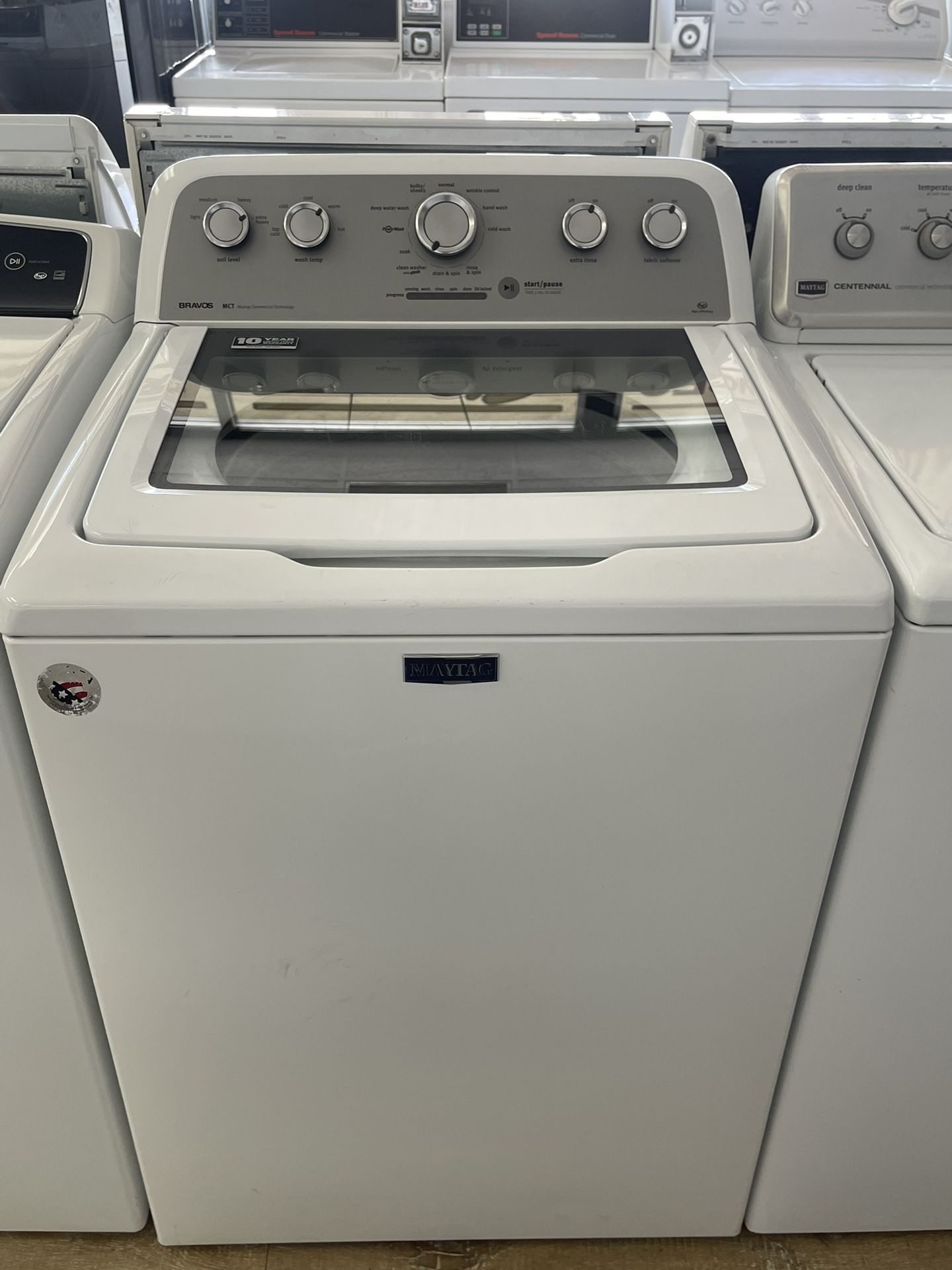 Maytag Commercial Technology Glass Top Bravos Washer In Excellent Condition