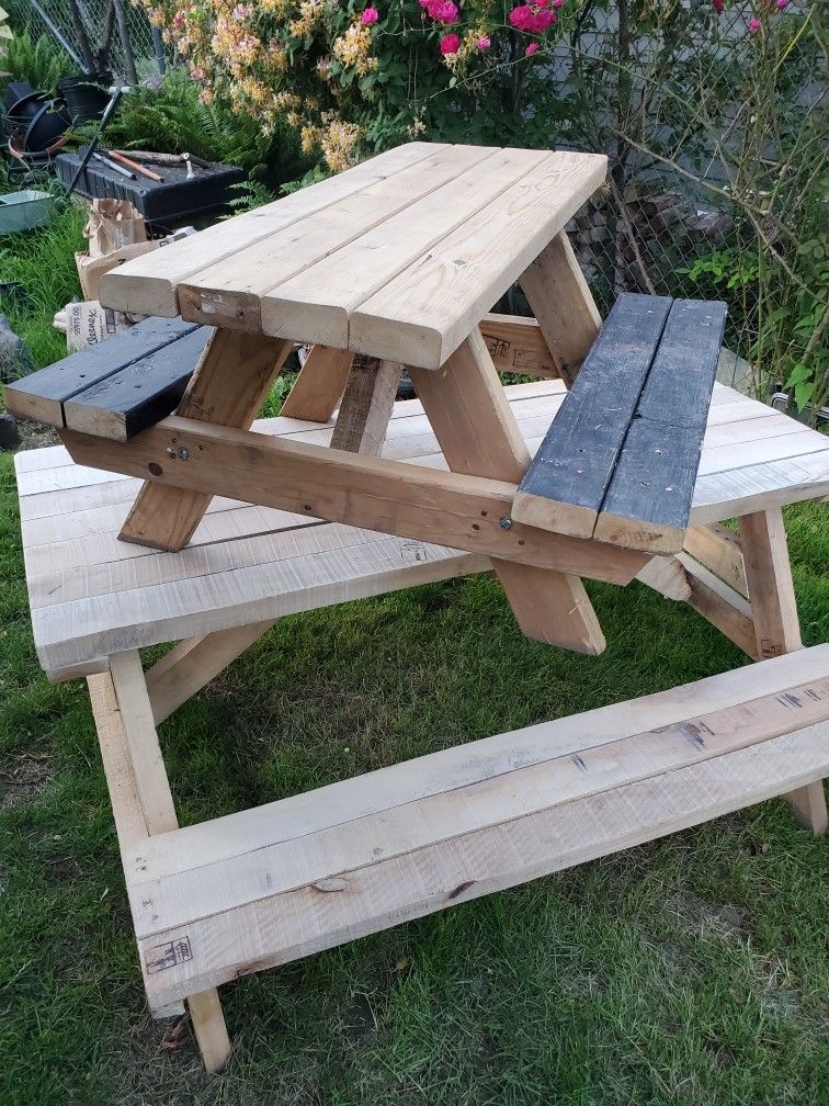 3 Different Sized Well Built Picnic Tables