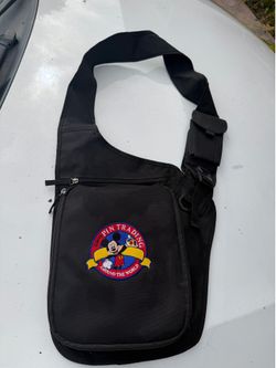 Disney Pin Trading Crossbody Black Mickey Mouse Around the World Sling Backpack