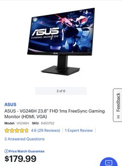 Asus Gaming Monitor 23.8in 