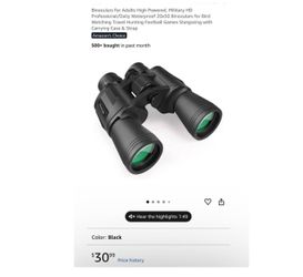 Brand new 20×50 Binoculars for Adults High Powered with Carrying Case & Strap  HD Optics