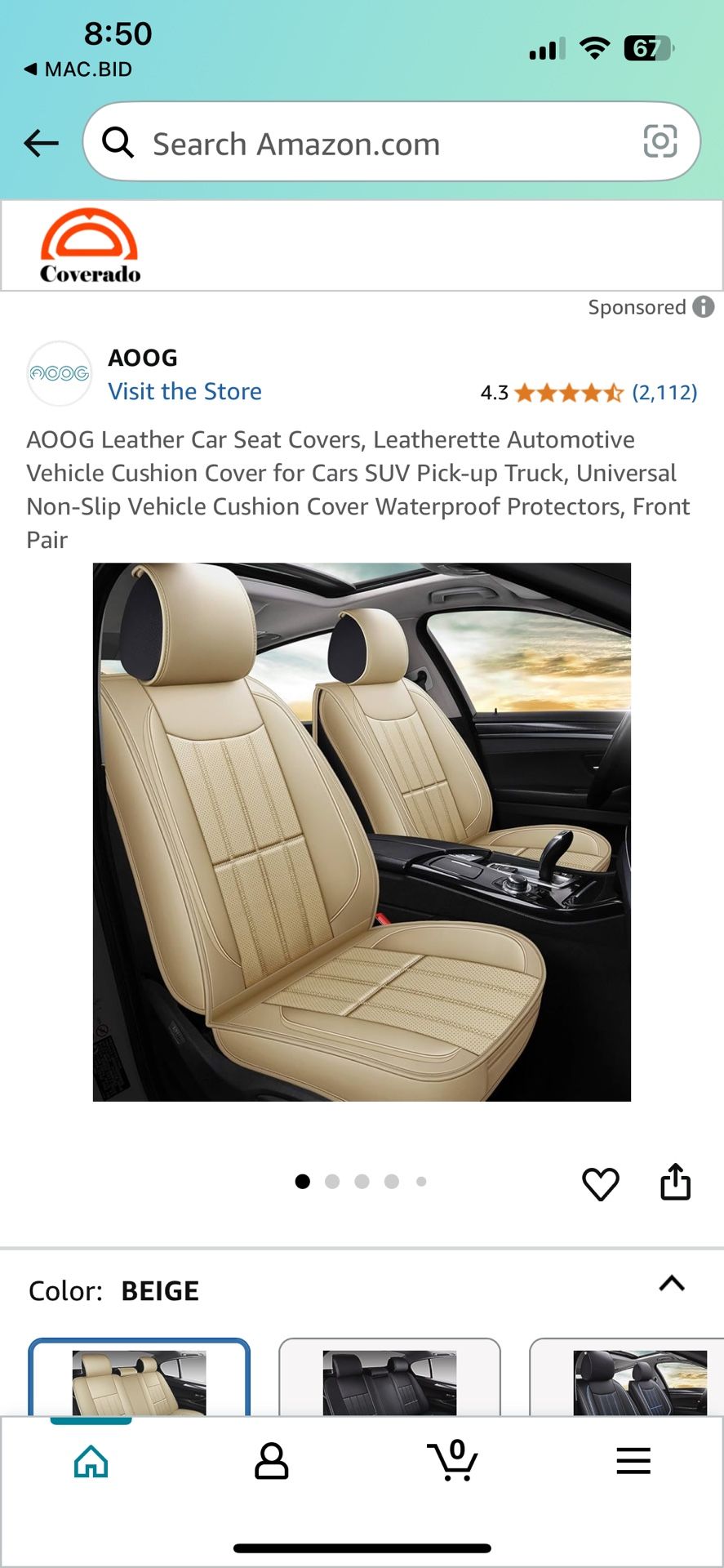 ADOG Leather Car Seat Covers Universal Fit For Cats, Trucks, And SUV’s