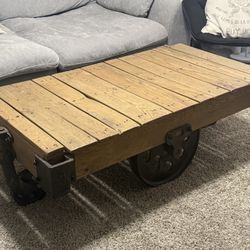 RH Vintage Wood Wagon Style Coffee Table 