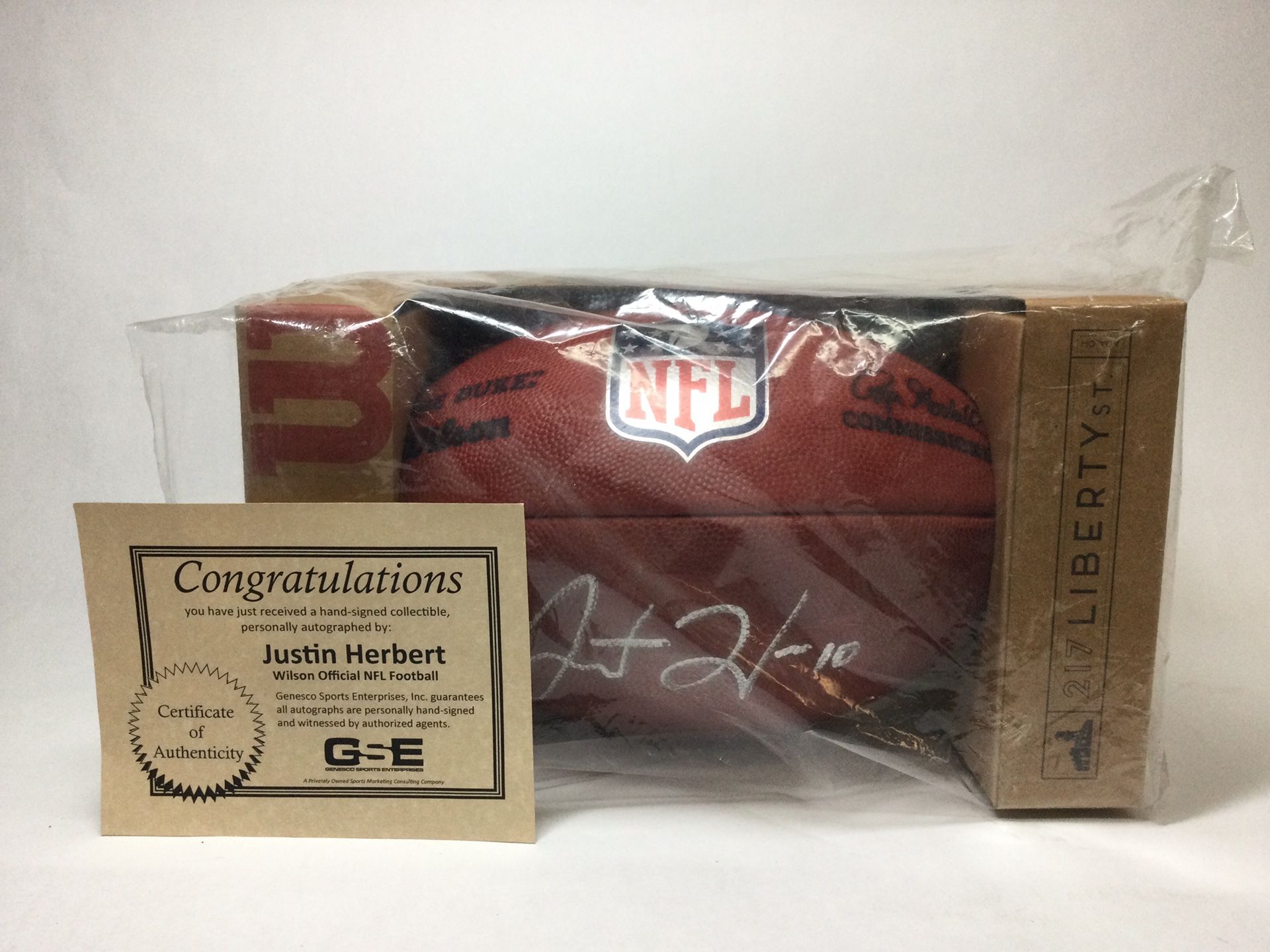 Official Certificate Of Authenticity Wilson Official NFL “Justin Herbert” Signed Football