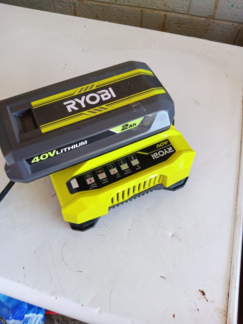 RYOBI 40Vlithium battery And Charger