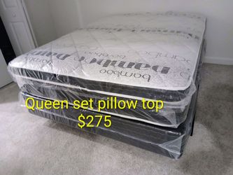 $275 Queen pillow top mattress only brand new free delivery same-day