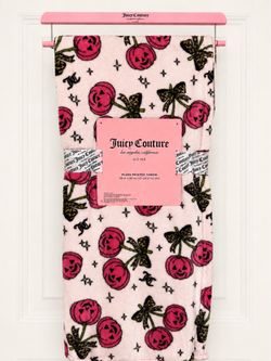 Juicy Couture Halloween Pumpkin & Bow Plush Throw Blanket