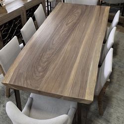 New Unique Live Edge Solid Parota Wood Dining Table!