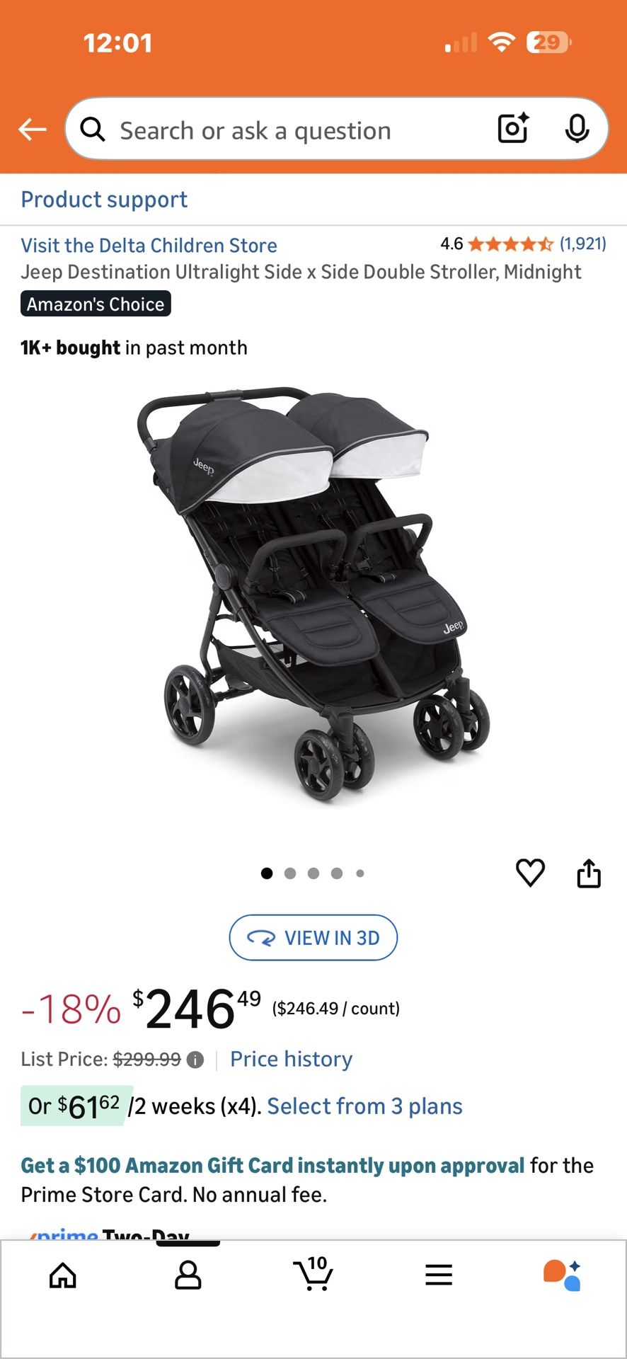 delta children and jeep double stroller
