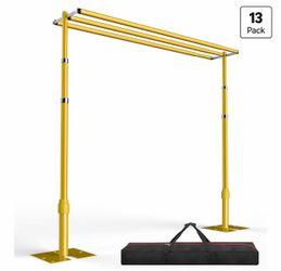 EMART Backdrop Stand Heavy Duty 10x10Ft,Three Crossbar (Gold)