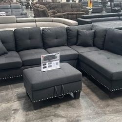 BRAND NEW 3PCS SECTIONAL SOFA SET WITH OTTOMAN AND ACCENT PILLOW INCLUDED $399