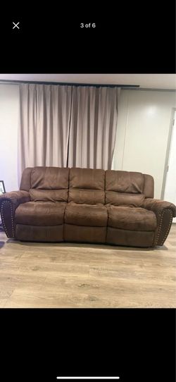 Brown recliner sofas