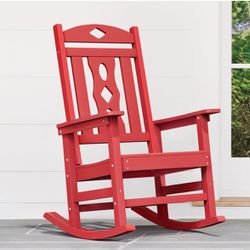 Outdoor Rocking Chairs, All Weather Resistant Porch Rocker Chairs with High Back, 350Lbs Support, HDPS Composite Rocking Chair for Backyard, Patio, Ga