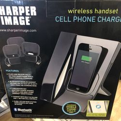 New! Sharper Image wireless headset cell phone charger