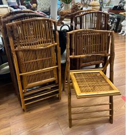 Set of 8 MCM Mid-century Modern Bamboo Folding chairs