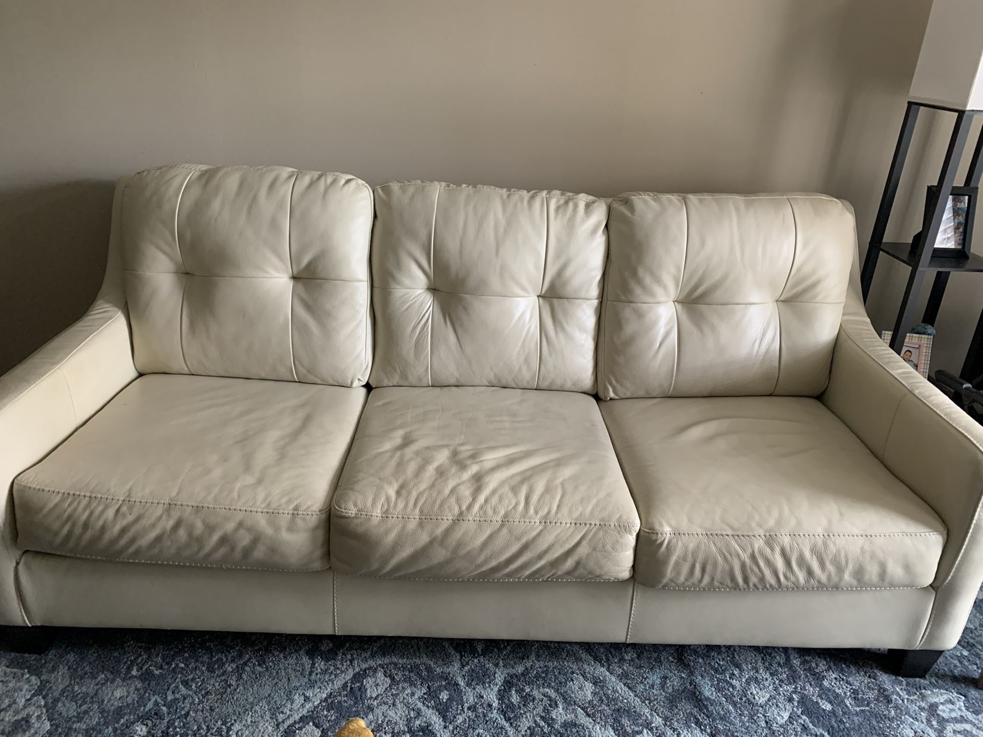 Off white leather couch