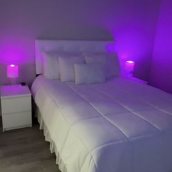 Queen Size Bed Frame/Headboard/Mattress