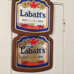 Vintage Labatts Canadian  Imported Beer Mirror  Sign