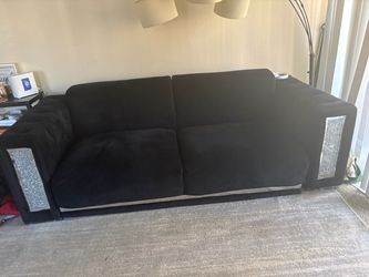Couch and lamp