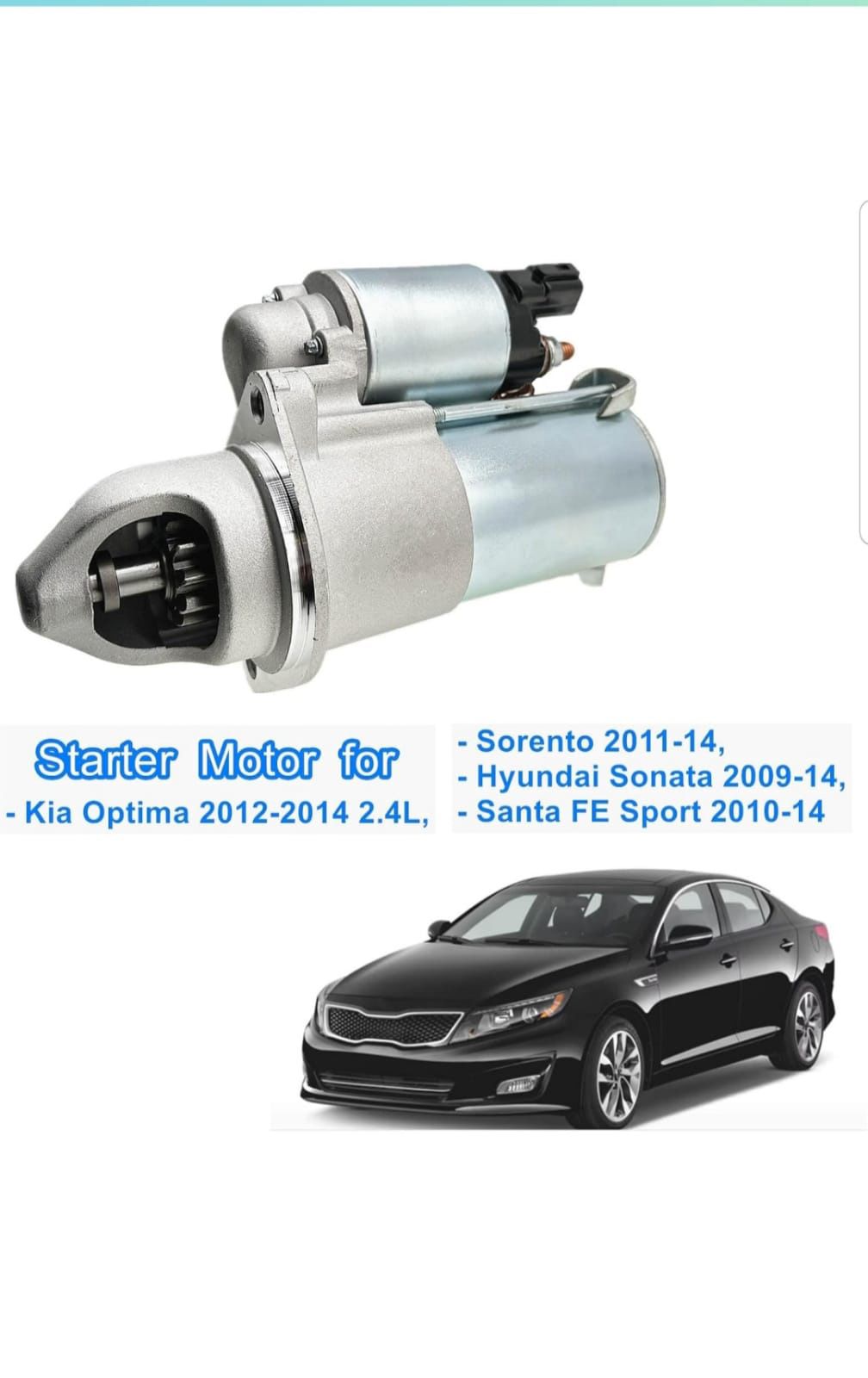 Starter Motor for Kia Optima? Hyundai , Sorento, Santa FR