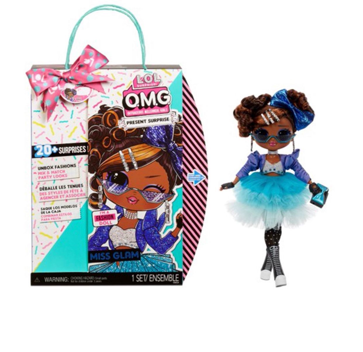 New New in box LOL Surprise OMG Present Surprise Fashion Doll Miss Glam With 20 Surprises And 5 Fashion Looks - Toys for Girls Ages 4+