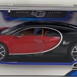 Maisto  Bugatti Chiron in Red/Black Special Edition Die Cast Model 1/18 New 