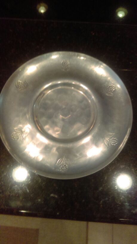 Vintage lazy Susan Buenilum Hammered Aluminum Platter