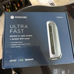 Motorola MG8702 | DOCSIS 3.1 Cable Modem + Wi-Fi Router (High Speed Combo) with Intelligent Power Boost | AC3200 Wi-Fi Speed | Approved for Comcast Xf