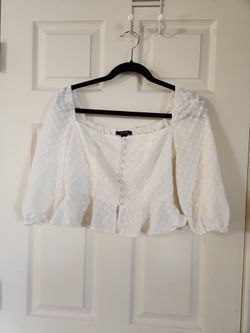 Forever 21 White Eyelet Crop Top