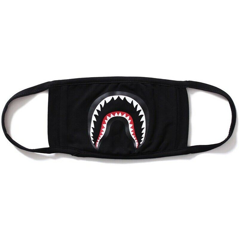 A Bathing Ape Face Mouth Mask Unisex Camo Anti Fog Protective Breathe Bape Masks Black Shark(mouthmask-blackshark-USA)