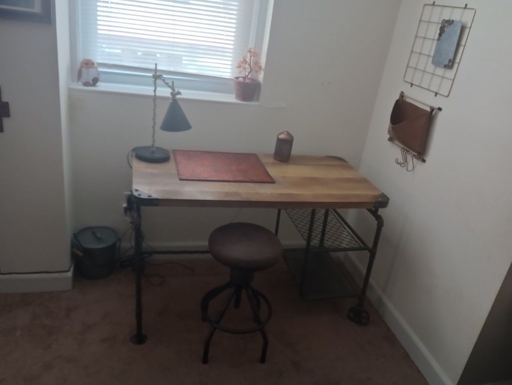 Industrial looking Desk with Stool