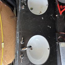 2 Black Marble Bathroom Counters With Sinks