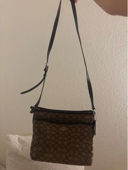 Coach signature brown canvas crossbody