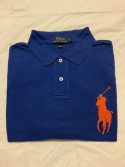 Men Polo Ralph Lauren Big Pony Slim Fit Polo Shirt. Size Large