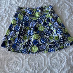Pickleball, Bella. Blue And Green Patterned Skort