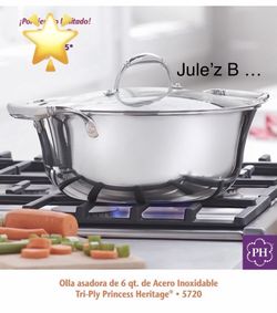 Princess House Olla De 6 Qts Tri-ply Nueva En Su Caja