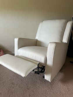 White Nursery Glider Recliner – Push Back Reclining Chair