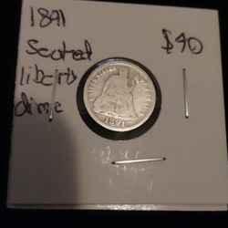 1891 Seated Liberty Dime