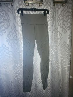 Lululemon Leggings Womens S Green Olive Ankle Mesh Activewear High Rise