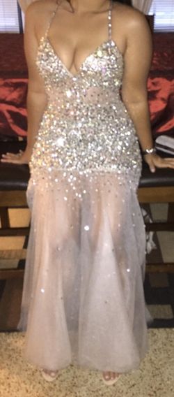 Sequined silver dress