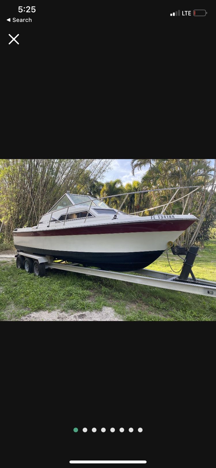 1989 Wellcraft 259 25’ Fishing Boat With Triple Axle Aluminum Trailer