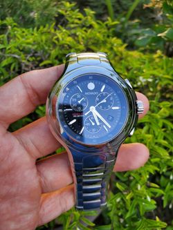 Authentic Movado 800 Series Swiss Stainless Steel Mens Chronograph. New Japases Battery
