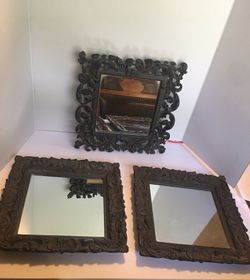  Vintage Style 12x12x12  Mirrors -3 Pc Set