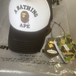 A Bathing Ape BAPE College Mesh Cap Black