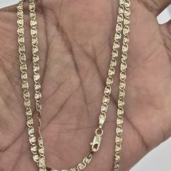 10kt Real Gold Tricolor Valentino Chain 2.6mm 20 Inches