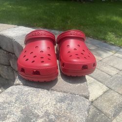 Red Crocs size 10
